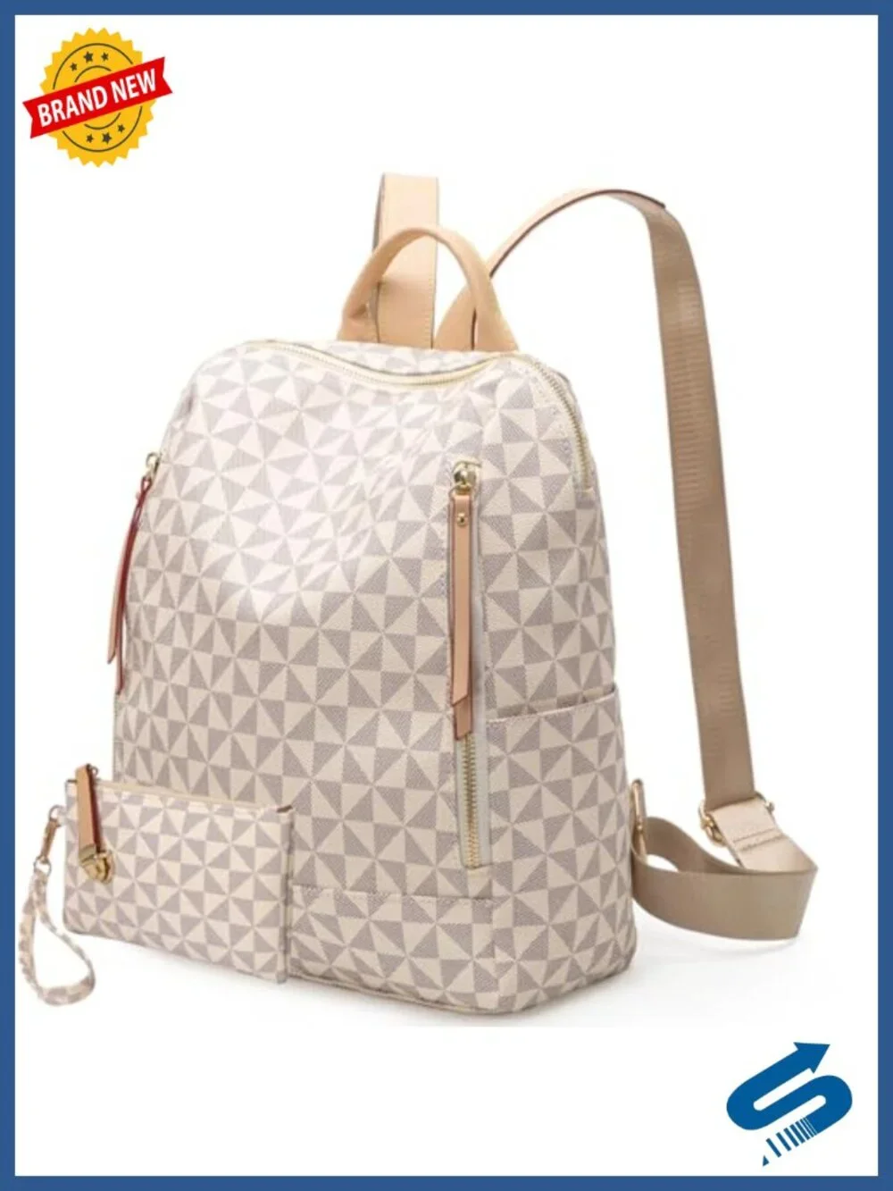 PU Leather Anti-theft Backpack Purse Convertible Shoulder Bag Laptop Backpack